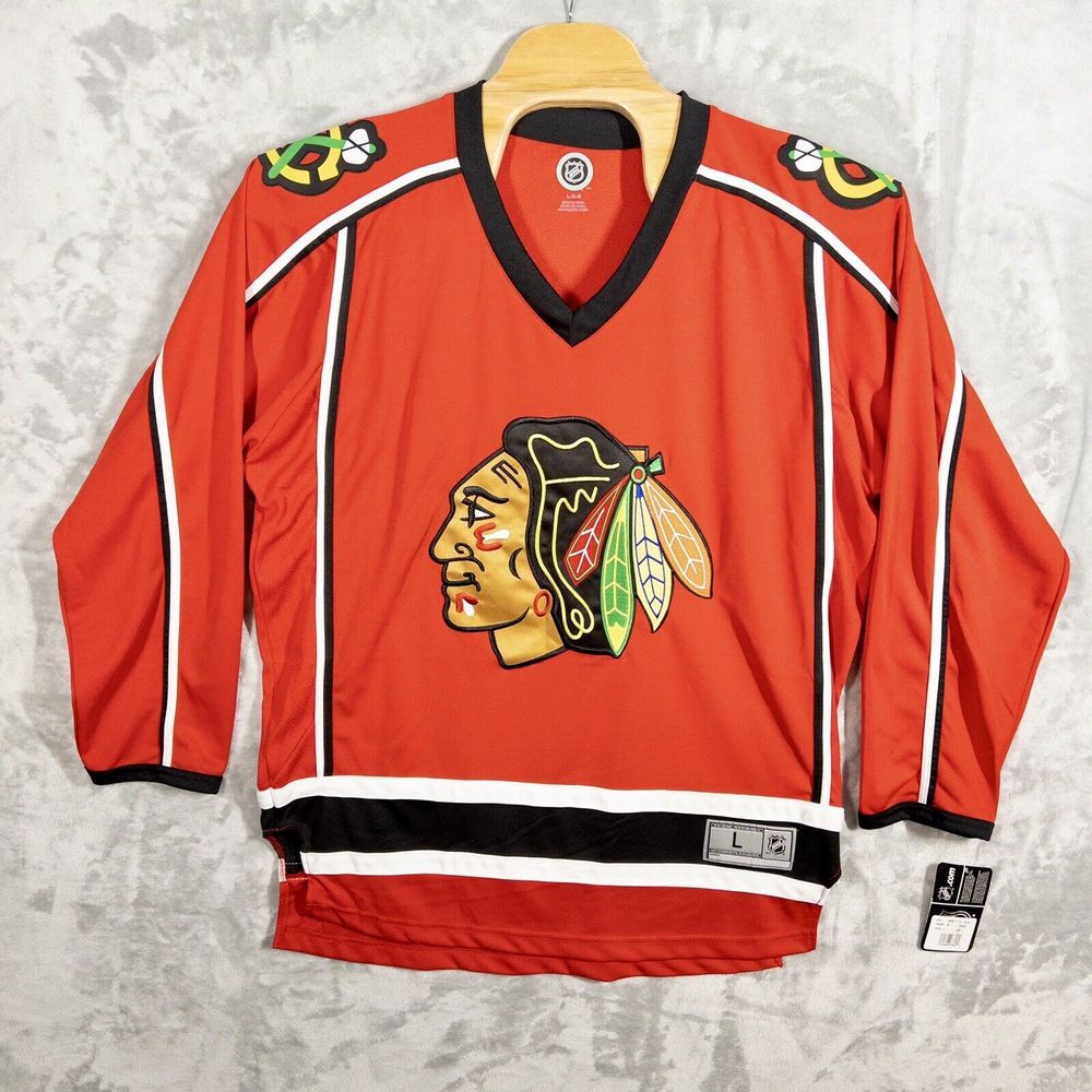 NWT NHL‎ Team Apparel Chicago Blackhawks Mens Large Hockey Jersey